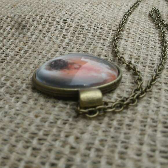 Comet Meteor Glass Cabochon Pendant Necklace - Picture 8 of 12